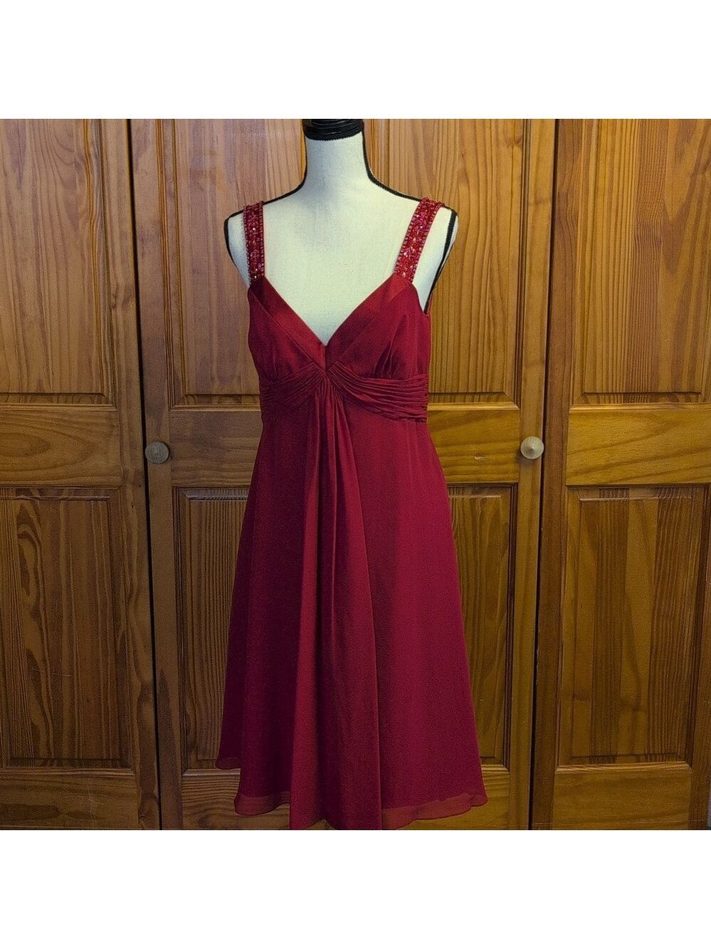 David's Bridal Bridesmaid Prom Homecoming Dress Red 10